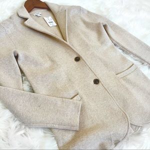 J. CREW KNIT BEIGE/TAN COTTON BLEND BOYFRIEND CARDIGAN - S